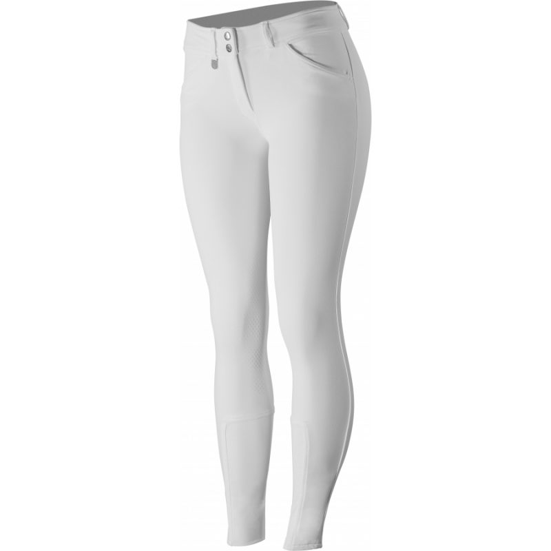 HORZE Pantalon d'équitation Grand Prix à Fond intégral Silicone, Enfant, Blanc, 140